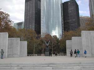 Stone memorial at Battery Park