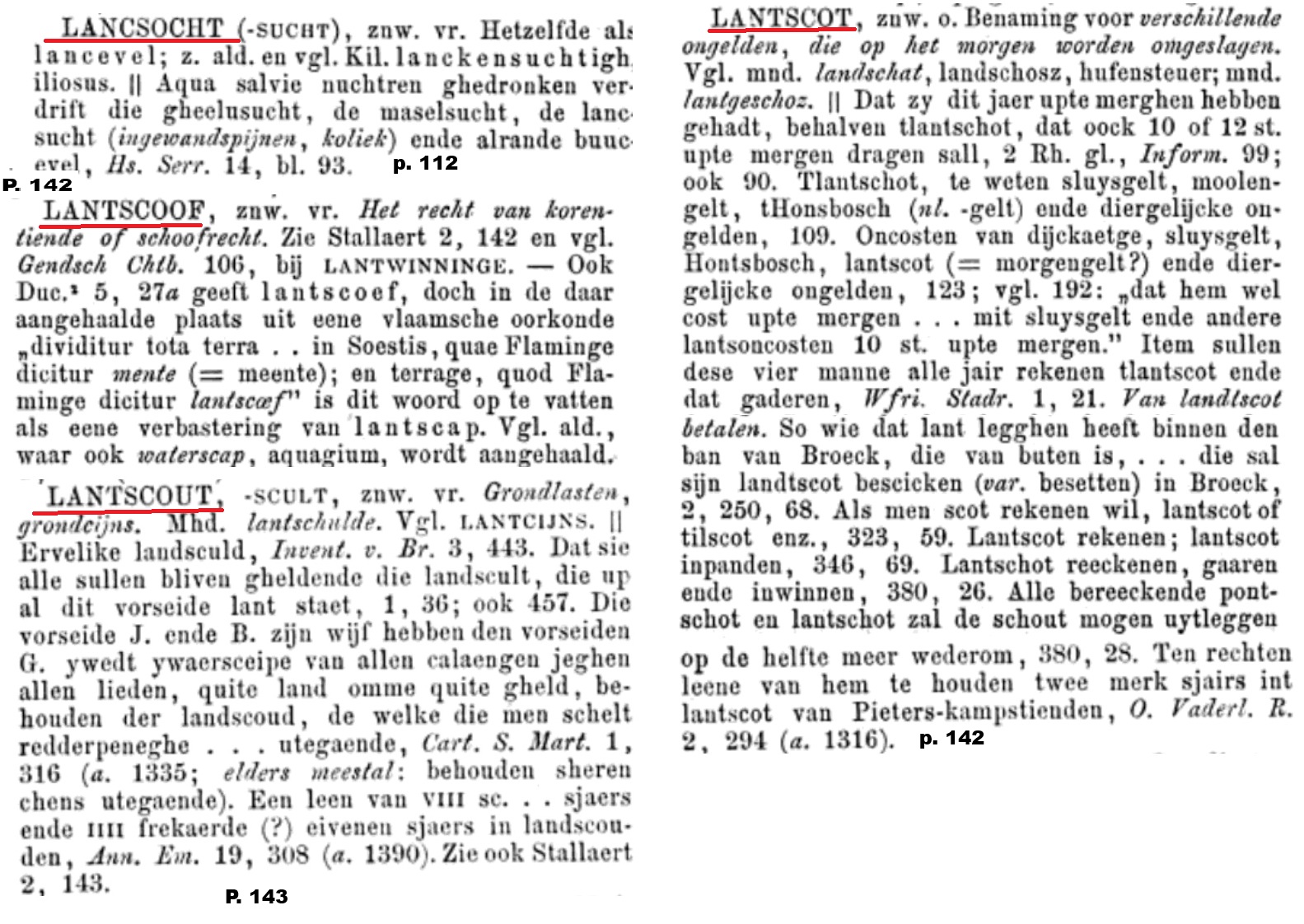 Middelnederlandsch Woordenboek — lantscot, lantscoof, lantscout en verwante vormen