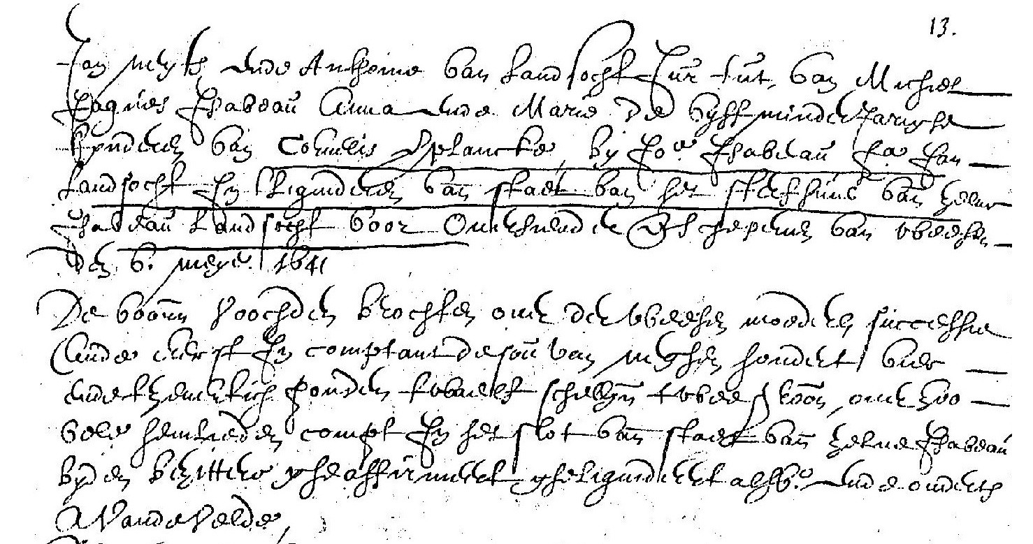 Akte of familieverhaal van Isabeau Lantsoght, Oostkamp 1641