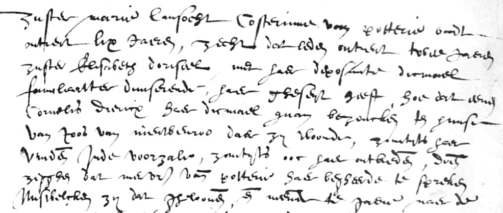 Zuster Marie Lansocht, kosteres van de Potterie te Brugge, getuigenis 1586